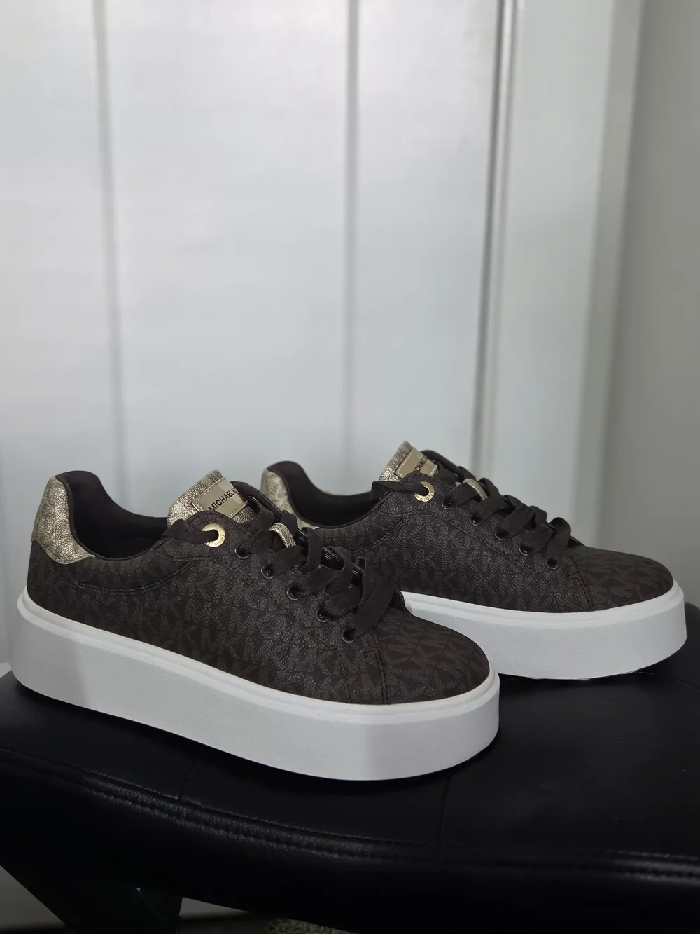 Michael Kors Women's Brown Logo Platform Sneaker